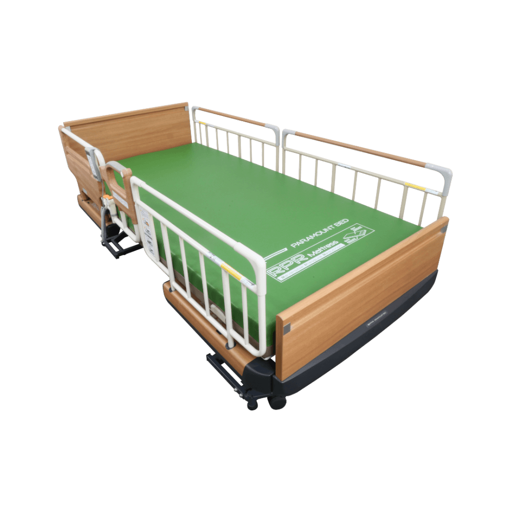 เตียงผู้ป่วยไฟฟ้า PARAMOUNT BED รุ่น Rakusho Z สีไม้ พร้อมที่นอน รุ่น RPR Mattress_1